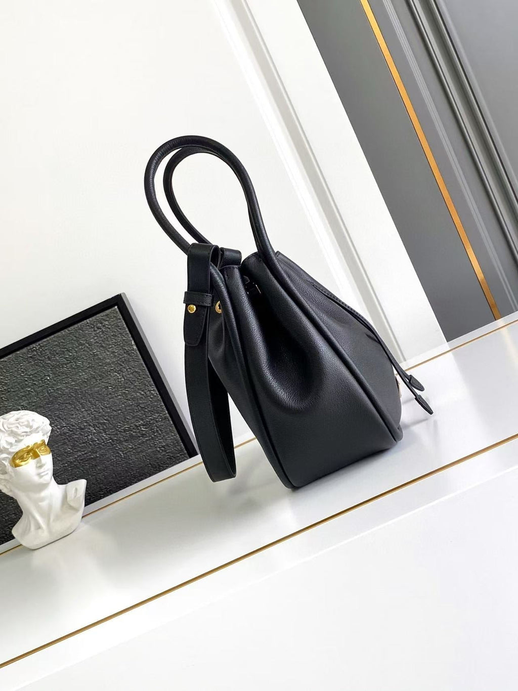 Darling mini leather bucket bag