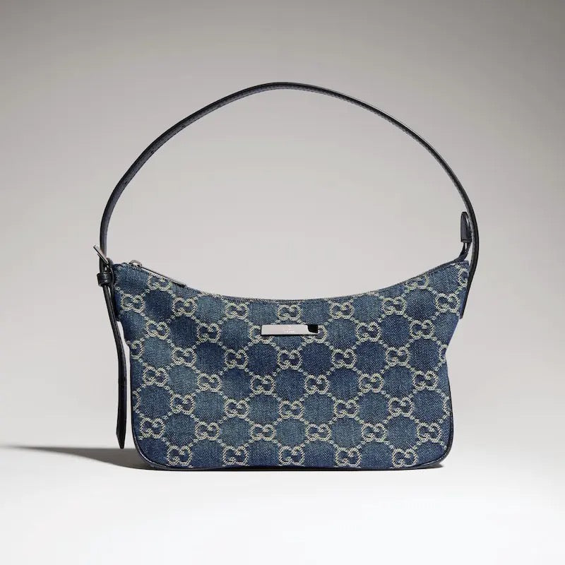 2026 Small Underarm Bag/Shoulder Bag (Dark Blue GG Denim) 874743 FAF8V 4042