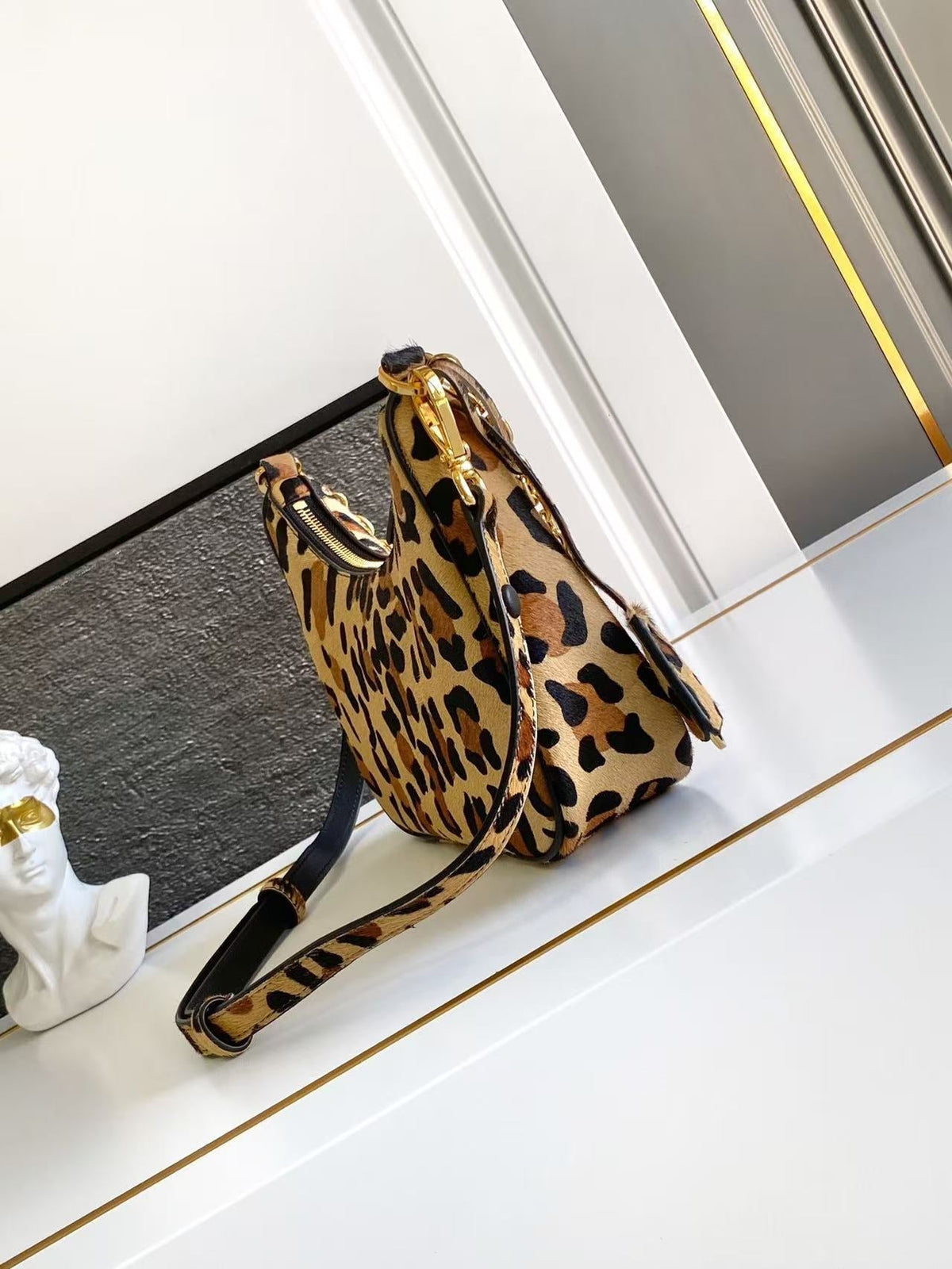 Leopard Print Hobo Bag