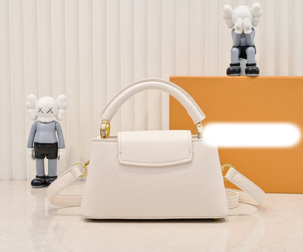 White leather mini handbag series