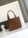 Mini suede shopping bag