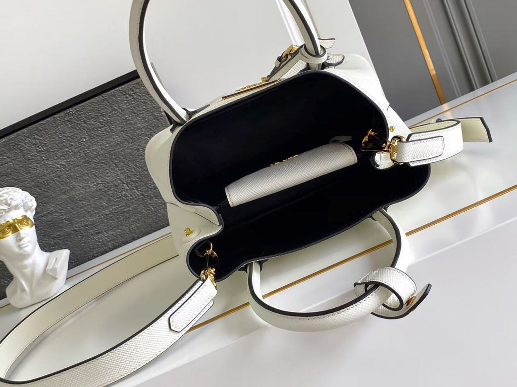 Double small Saffiano leather bag