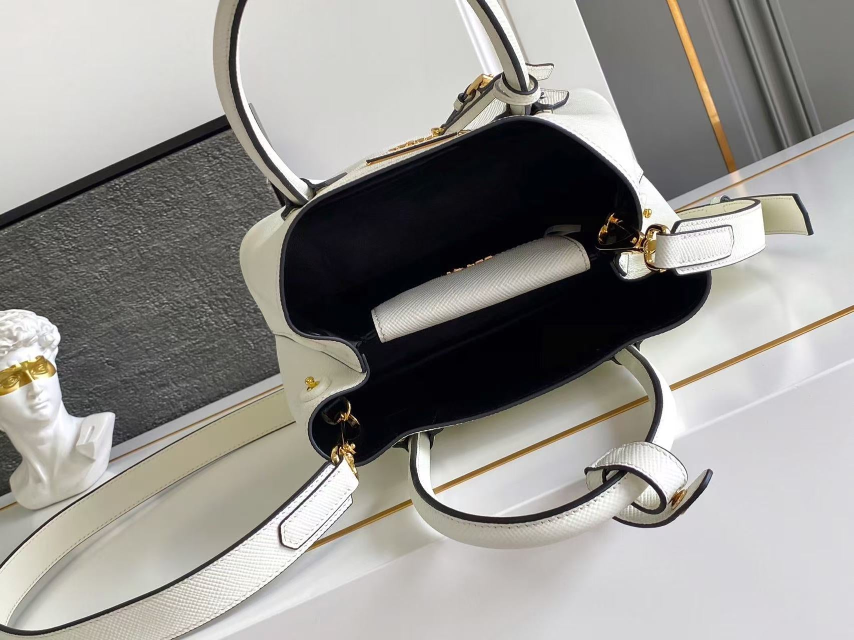 Double small Saffiano leather bag