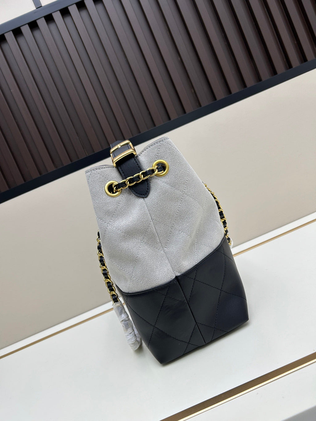 25A Handcrafted Collection Suede and Leather Tote Bag