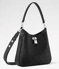 All Around PM Tote Bag with Openwork Monogram Pattern, Pebble Gray Mahina Calfskin |M28306