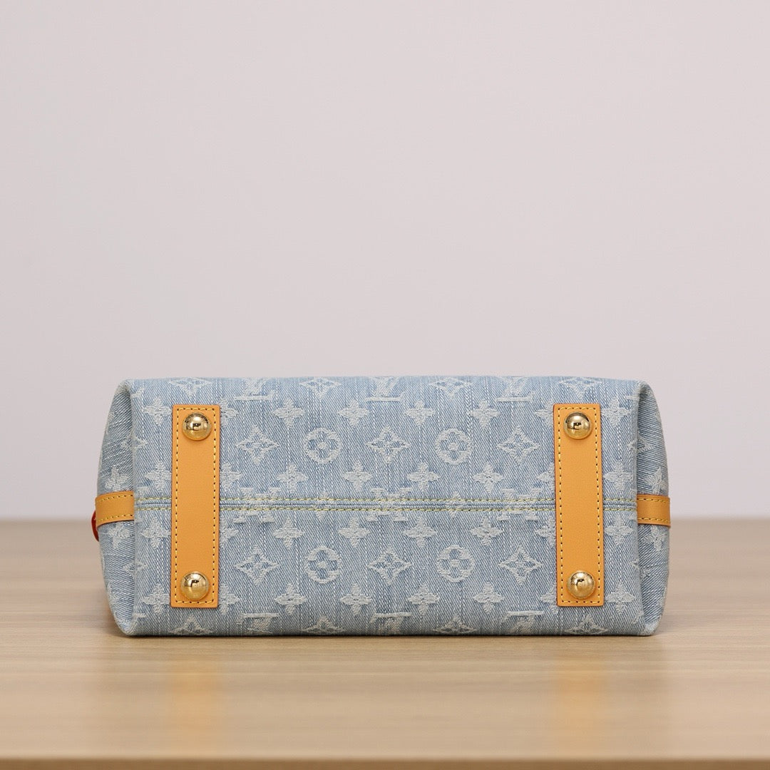 2026 CarryAll PM Handbag, Blue Monogram Denim M11462