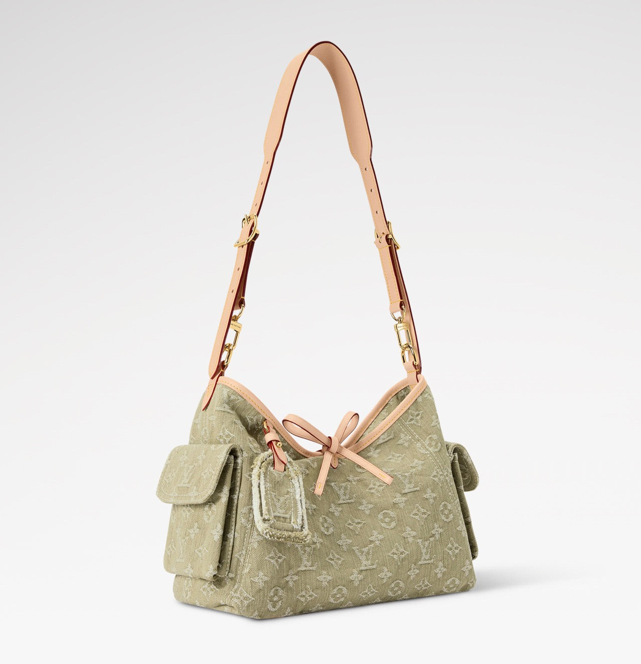 2026 Carryall Cargo PM Handbag in Khaki Denim M27623