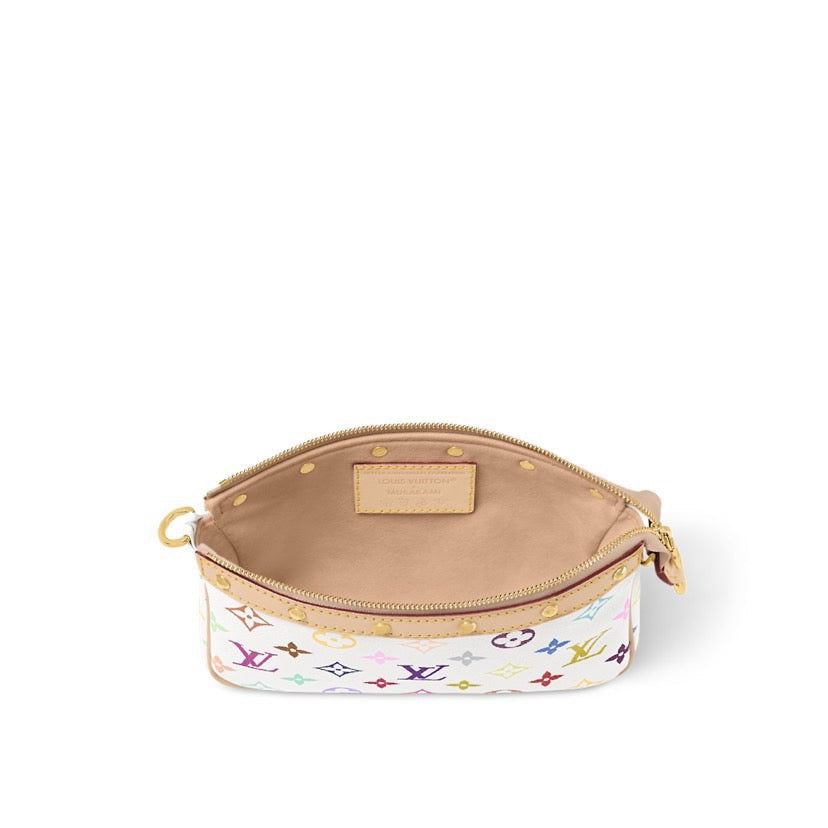 2026 Pochette Accessoires Clutch Bag Monogram Multicolore White Canvas M13404