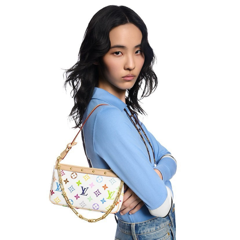 2026 Pochette Accessoires Clutch Bag Monogram Multicolore White Canvas M13404