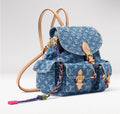 2026 Montsouris Cargo Backpack in Blue Cotton Denim M27330