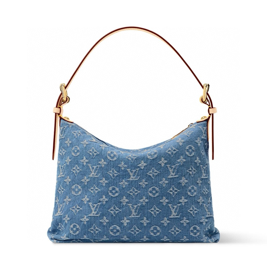 2026 Baggy Monogram Denim Tote Bag in Washed Blue Denim M27329