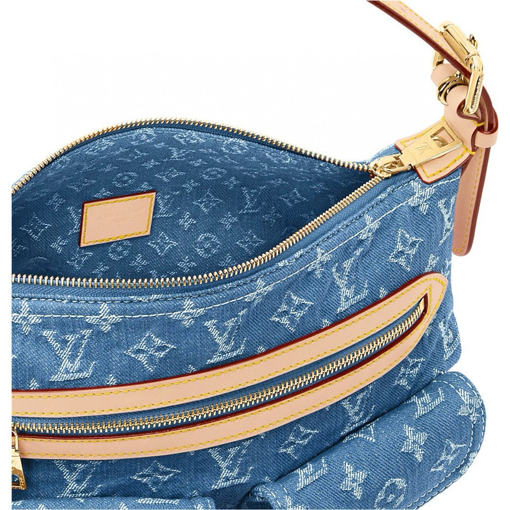 2026 Baggy Monogram Denim Tote Bag in Washed Blue Denim M27329