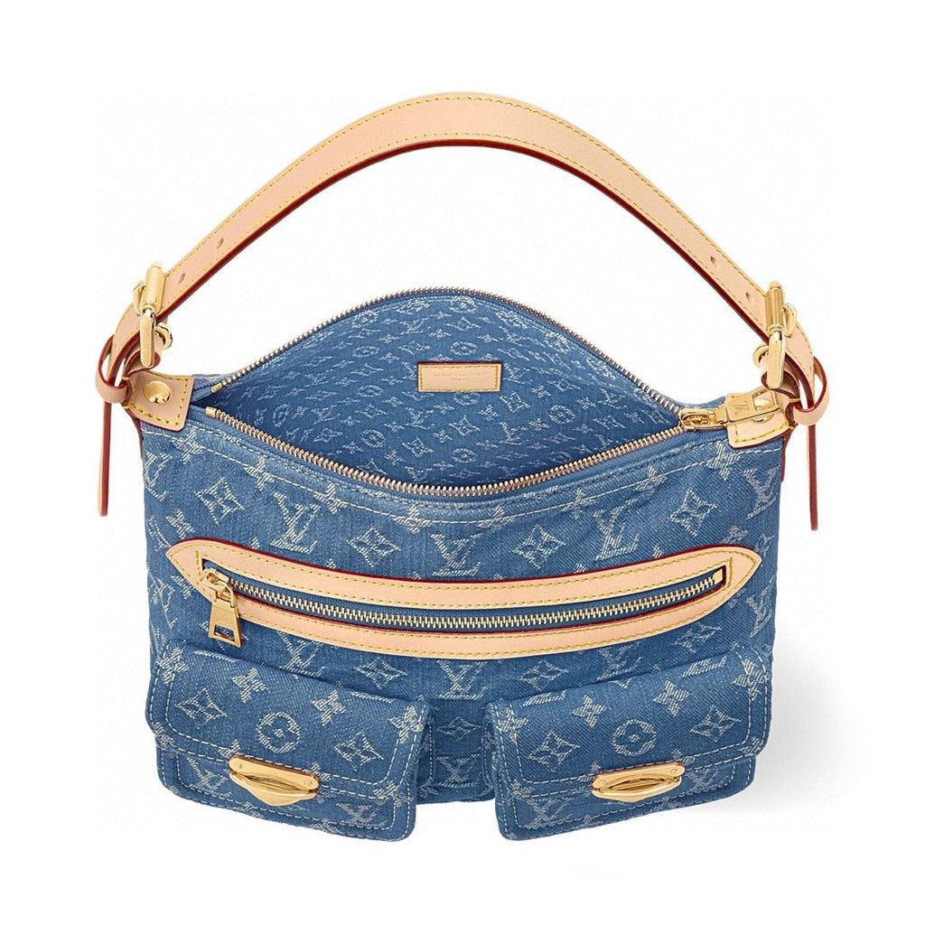 2026 Baggy Monogram Denim Tote Bag in Washed Blue Denim M27329