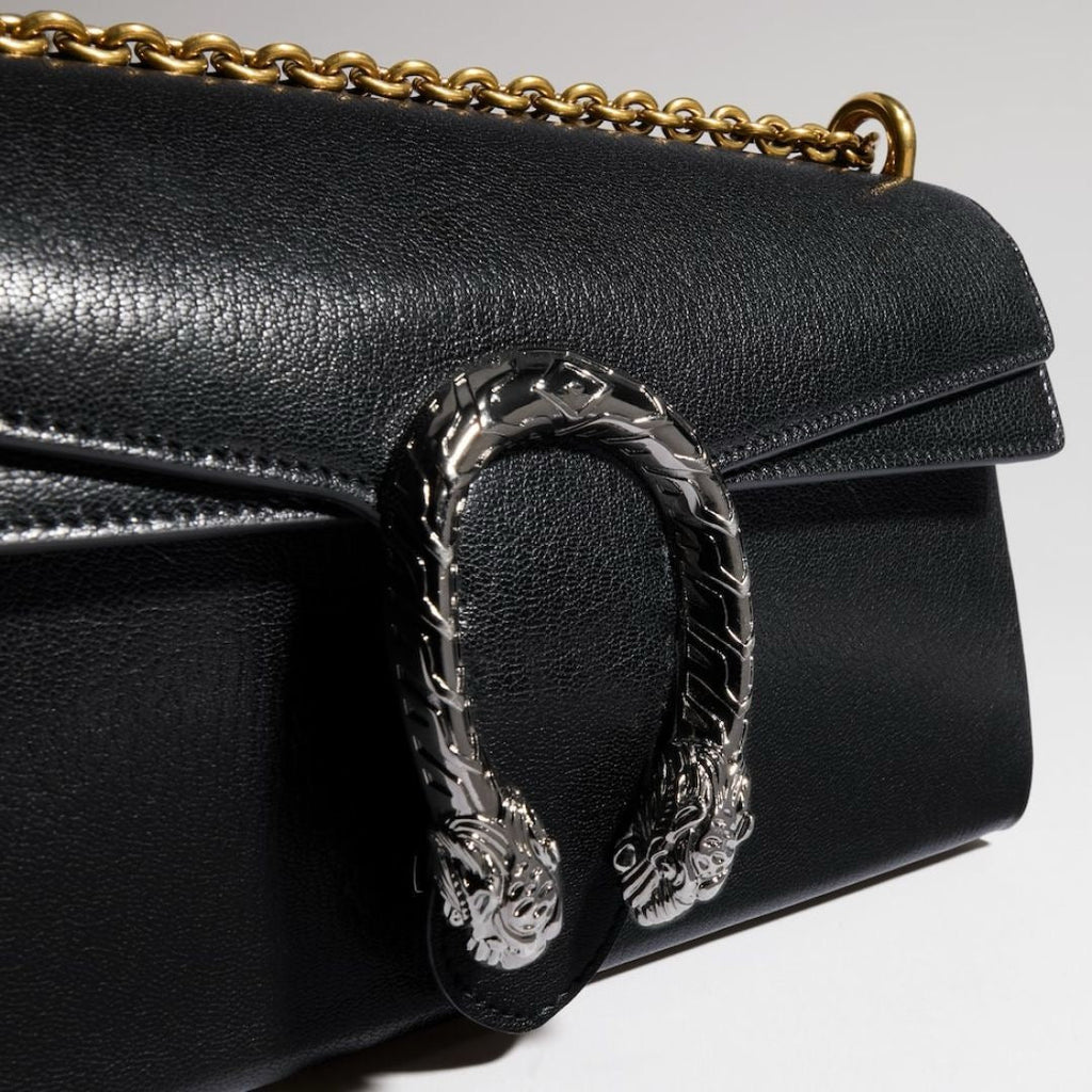 2026 Black Grained Leather Dionysus Collection Medium Leather Shoulder Bag 874735 AAGA7 1000