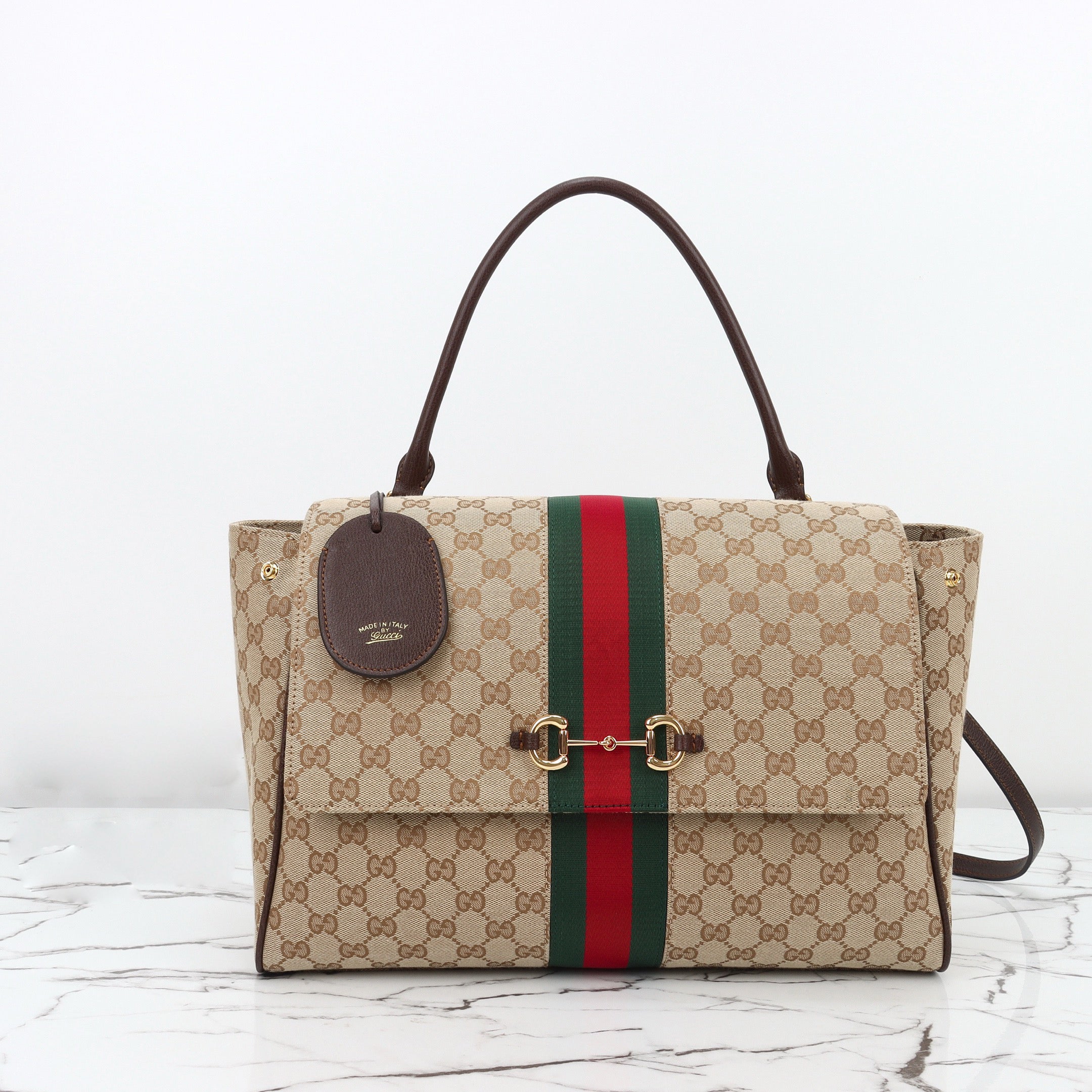 2026 Medium Tote Bag, Beige GG Canvas 875018 FAFV9 9653