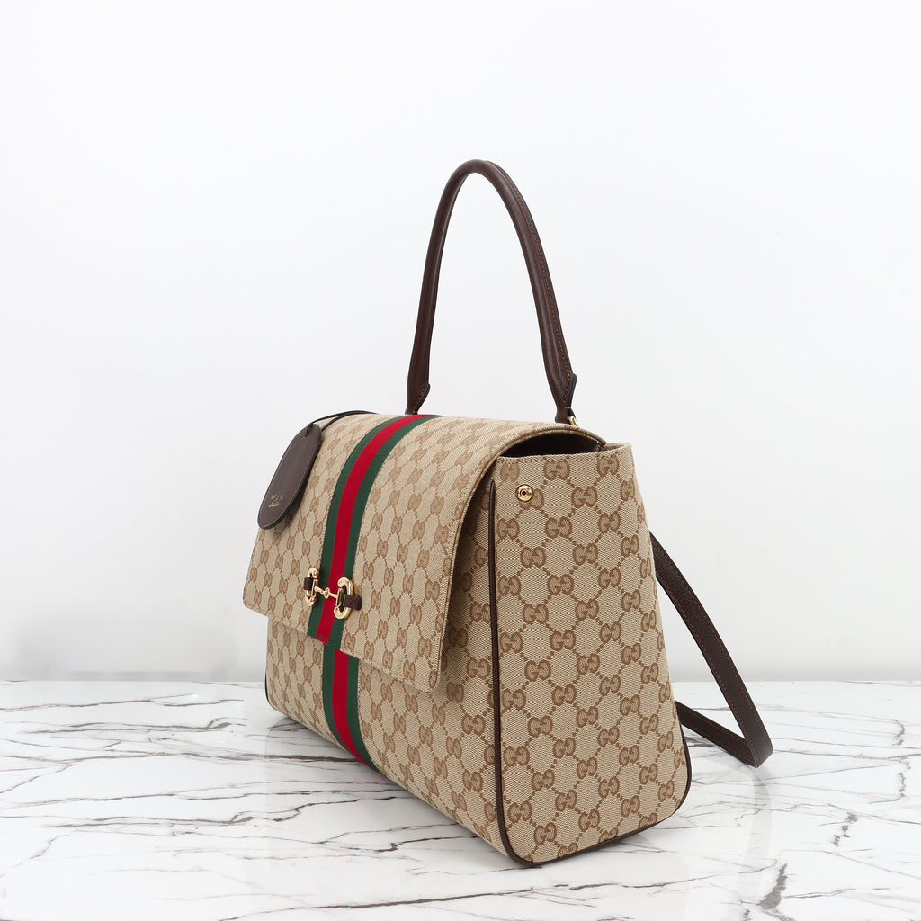 2026 Medium Tote Bag, Beige GG Canvas 875018 FAFV9 9653