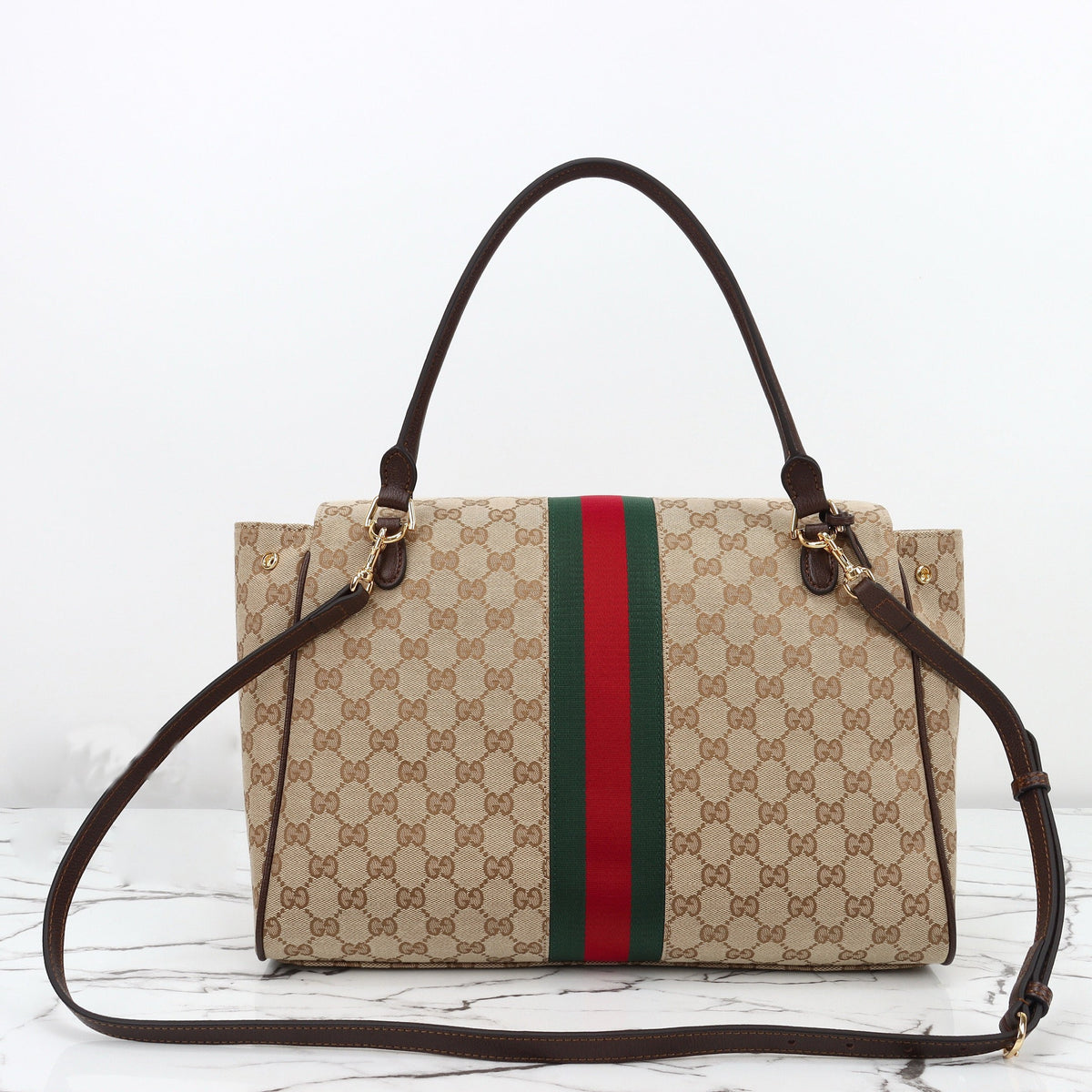 2026 Medium Tote Bag, Beige GG Canvas 875018 FAFV9 9653