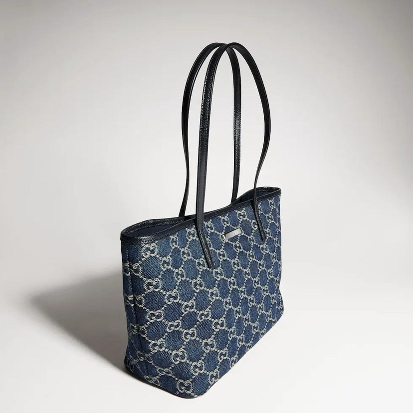 2026 Small Tote Bag (Dark Blue GG Denim) 875236 FAF8V 4042