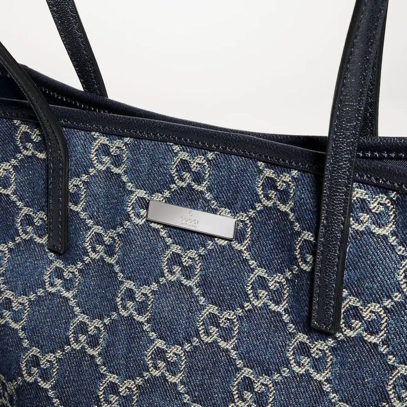 2026 Small Tote Bag (Dark Blue GG Denim) 875236 FAF8V 4042