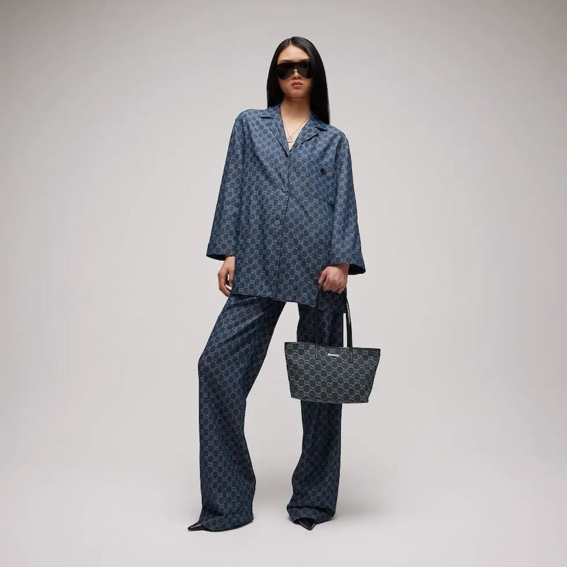 2026 Large Blue Washed GG Denim Tote Bag 874745 FAF8V 4042