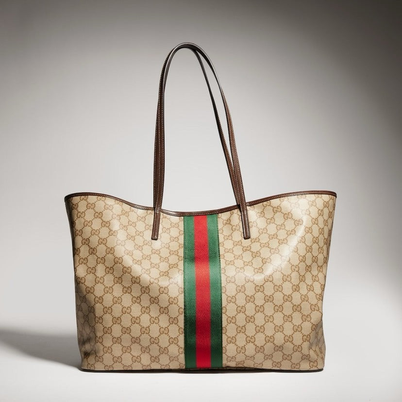 2026 Dark Brown GG-Coated Canvas Large Tote Bag 874745 FAF79 8547