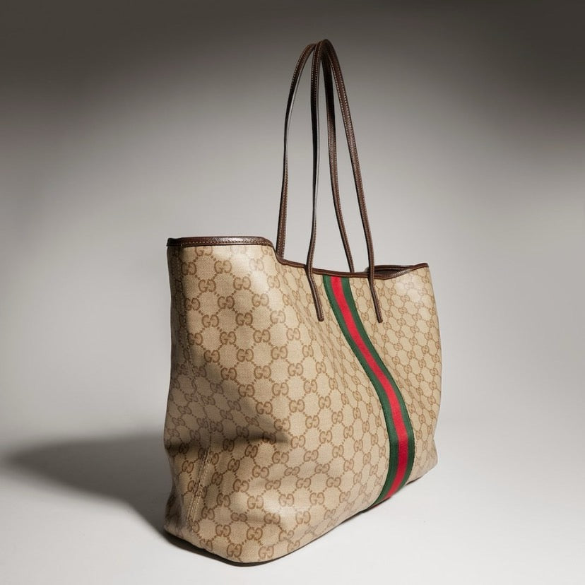 2026 Dark Brown GG-Coated Canvas Large Tote Bag 874745 FAF79 8547