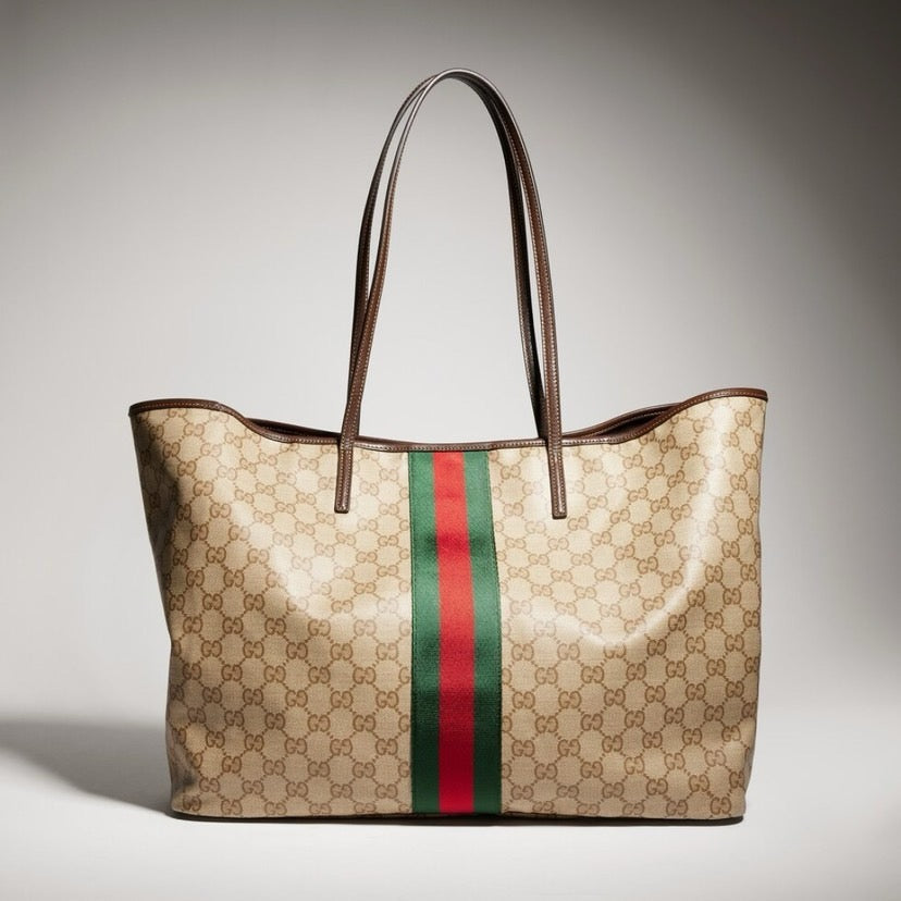 2026 Dark Brown GG-Coated Canvas Large Tote Bag 874745 FAF79 8547