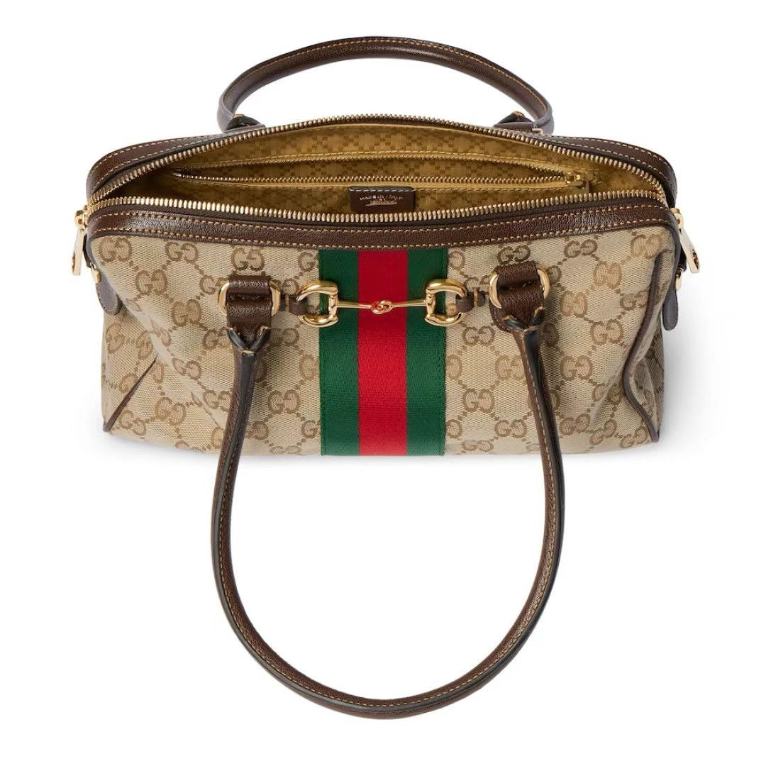 2026 Medium Brown GG Canvas Boston Bag 866732 FAFV9 9653
