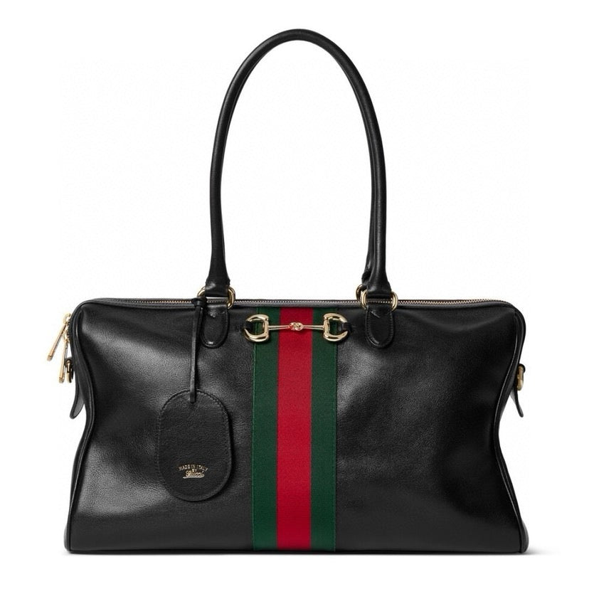 2026 Large Black Soft Leather Boston Bag 866734 AAGIQ 1053