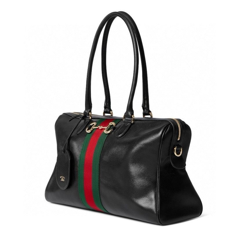 2026 Large Black Soft Leather Boston Bag 866734 AAGIQ 1053