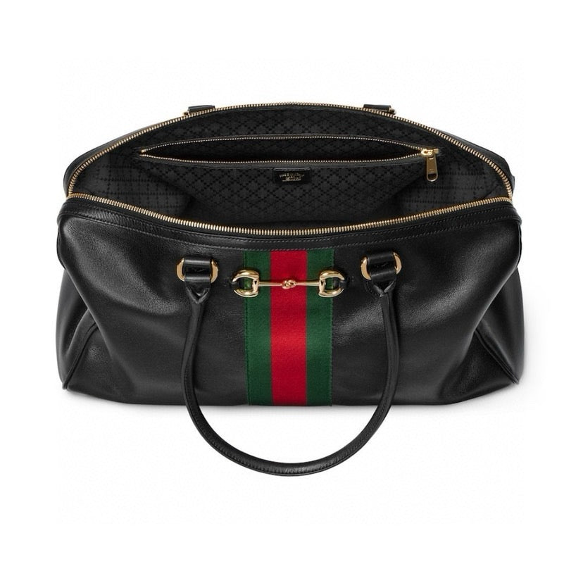 2026 Large Black Soft Leather Boston Bag 866734 AAGIQ 1053