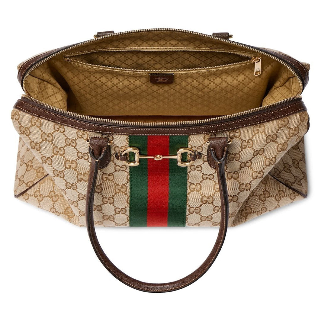 2026 Large Brown GG Canvas Boston Bag 866734 FAFV9 9653