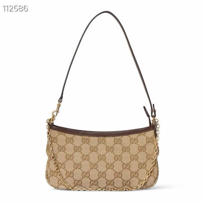 2026 Gossip Collection Brown GG Canvas Small Underarm Bag 875847 FAFY1 9651