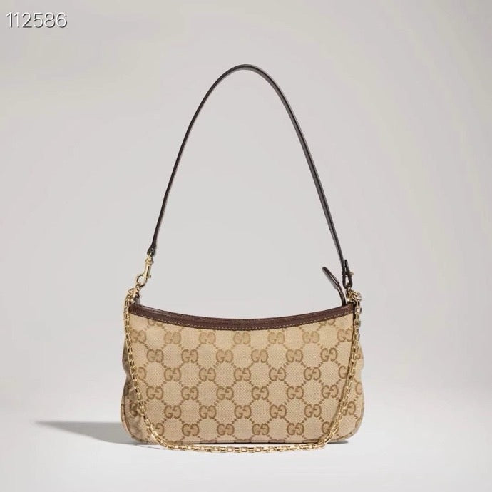 2026 Gossip Collection Brown GG Canvas Small Underarm Bag 875847 FAFY1 9651