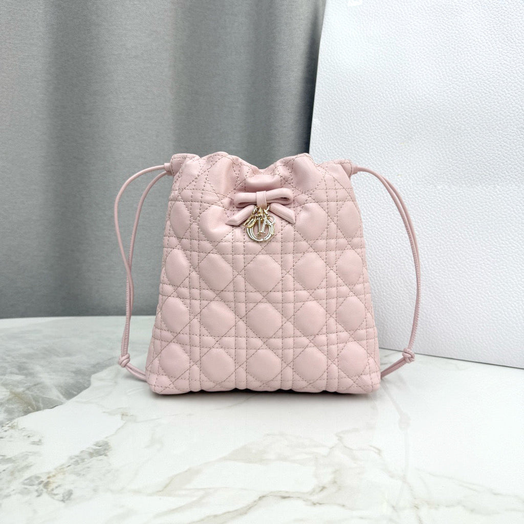 2026 Mini Bucket Bag Soupir Pink Cannage Lambskin S2611OUQA_M19N