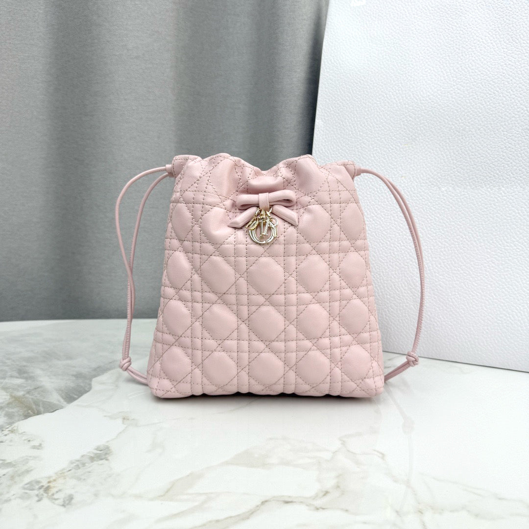 2026 Mini Bucket Bag Soupir Pink Cannage Lambskin S2611OUQA_M19N