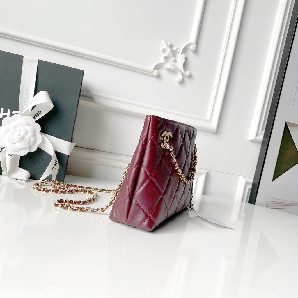 2026 Classic Small Tote from the Spring/Summer 2026 Collection: Dark Burgundy Soft Lambskin AS6248-B24030-U8393