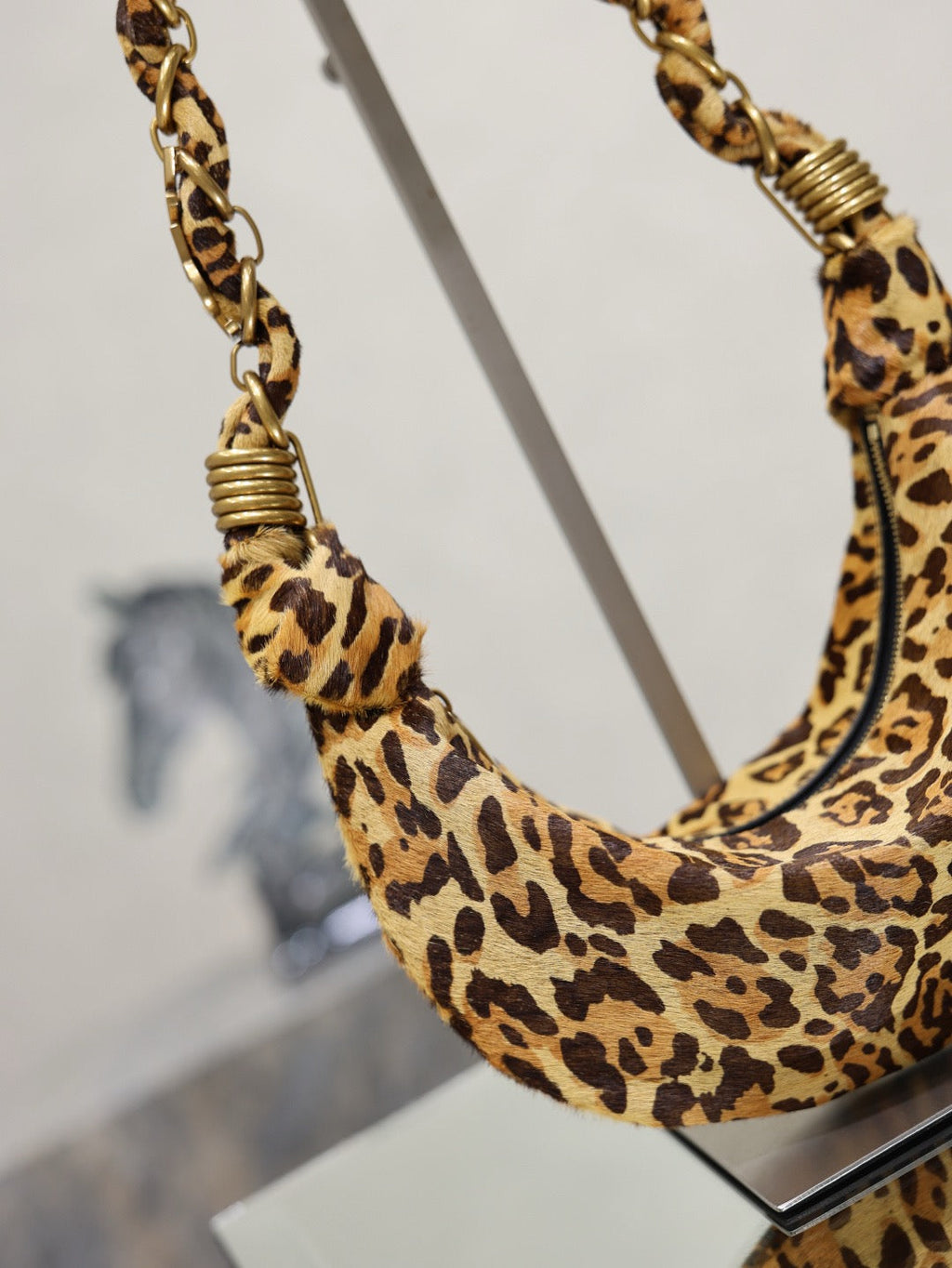 2026 Amalia Mini Leopard-Print Calf Hair/Pony Hair Tote 862558AAGIK2874