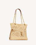 2026 Jamie Beige Raffia Woven Tote Bag 838876GAAFY2791