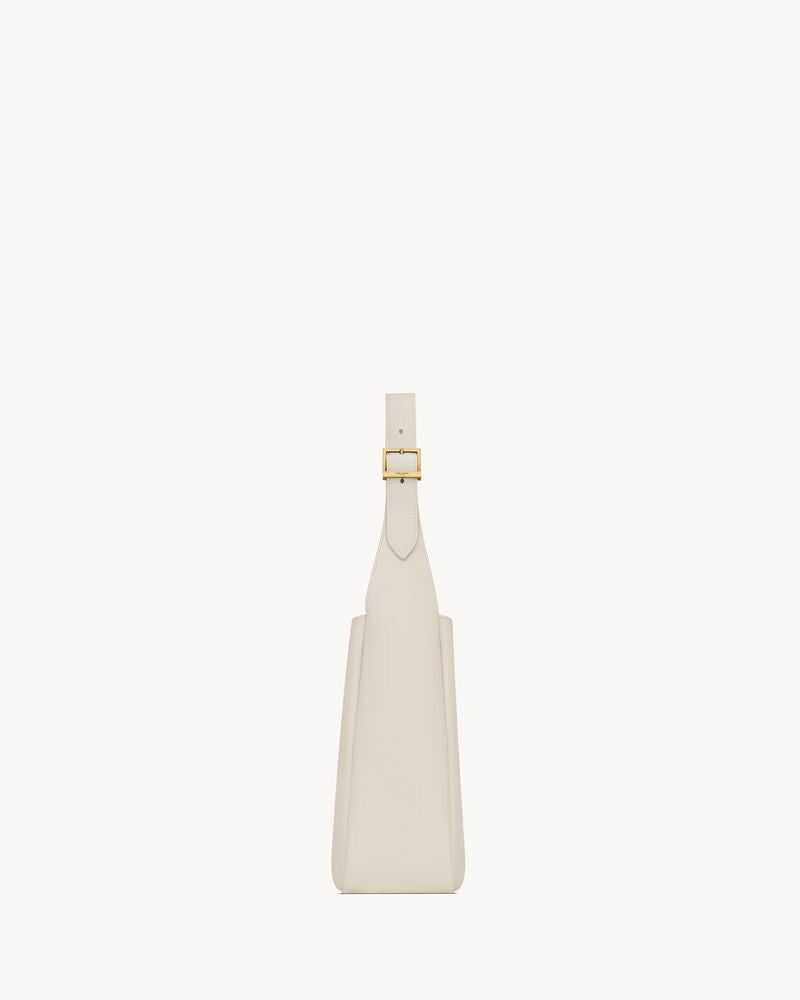 2026 Small Le 5 à 7 Supple Ivory White Leather Shoulder Bag 713938AAAUQ9207
