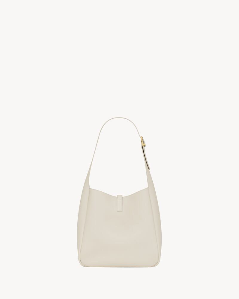2026 Small Le 5 à 7 Supple Ivory White Leather Shoulder Bag 713938AAAUQ9207