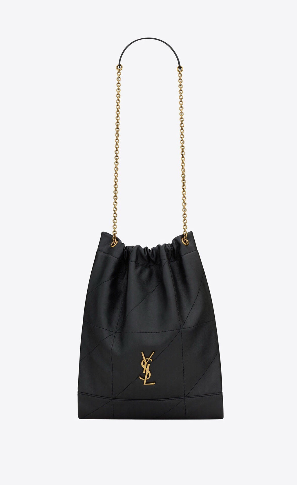 2026 Jamie 4.3 Pochon Black Lambskin Drawstring Bucket Bag 781666AAB321000