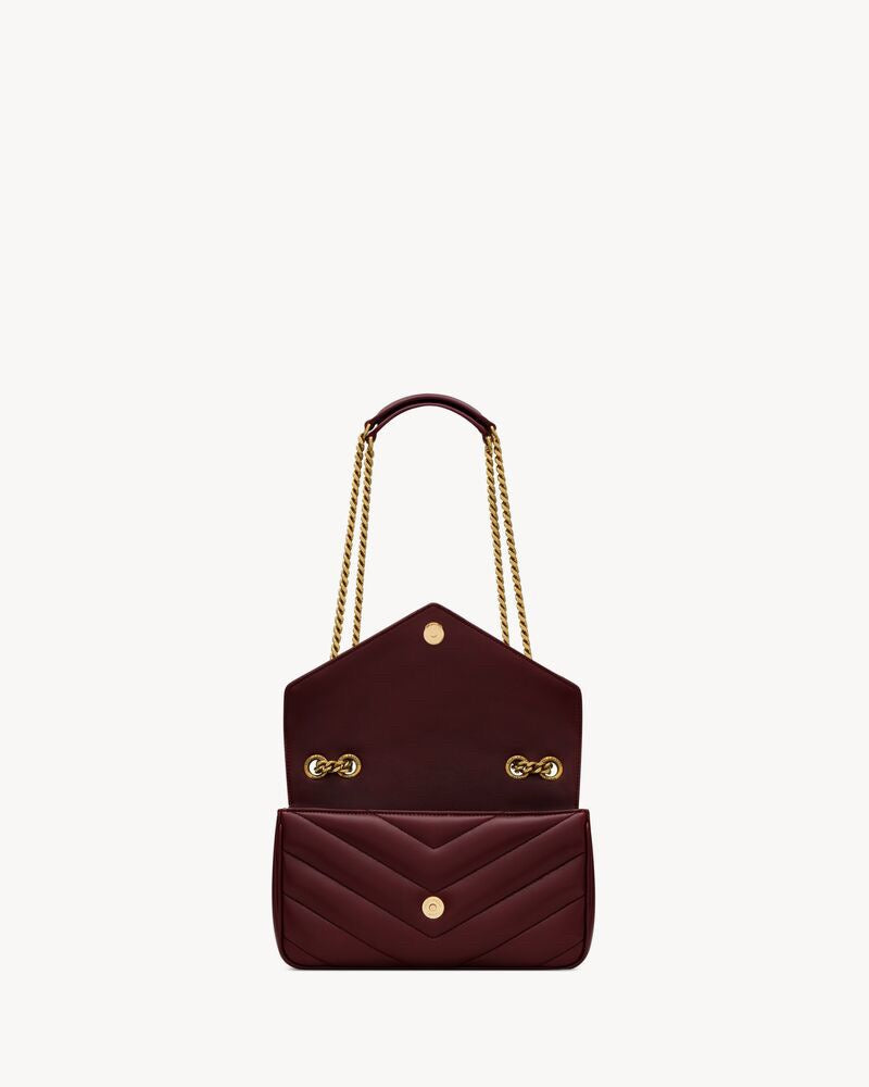 2026 Loulou Series Mini Deep Burgundy Lambskin Shoulder Bag 821749AAEAX6197