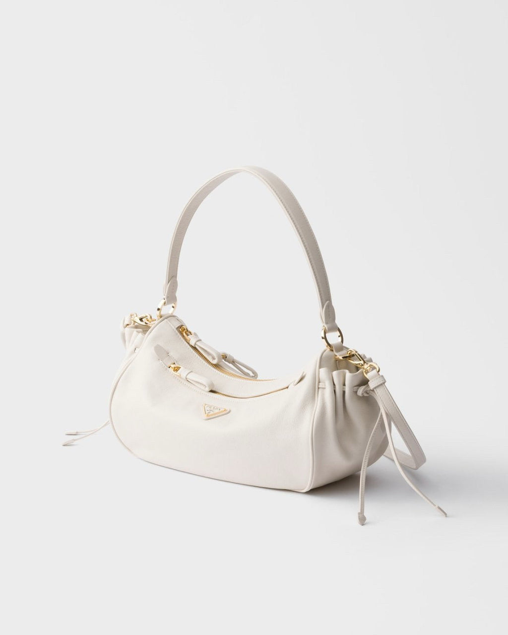 2026 Medium White Leather Shoulder Bag 1BC229_2CYS_F0PG7_V_LVM