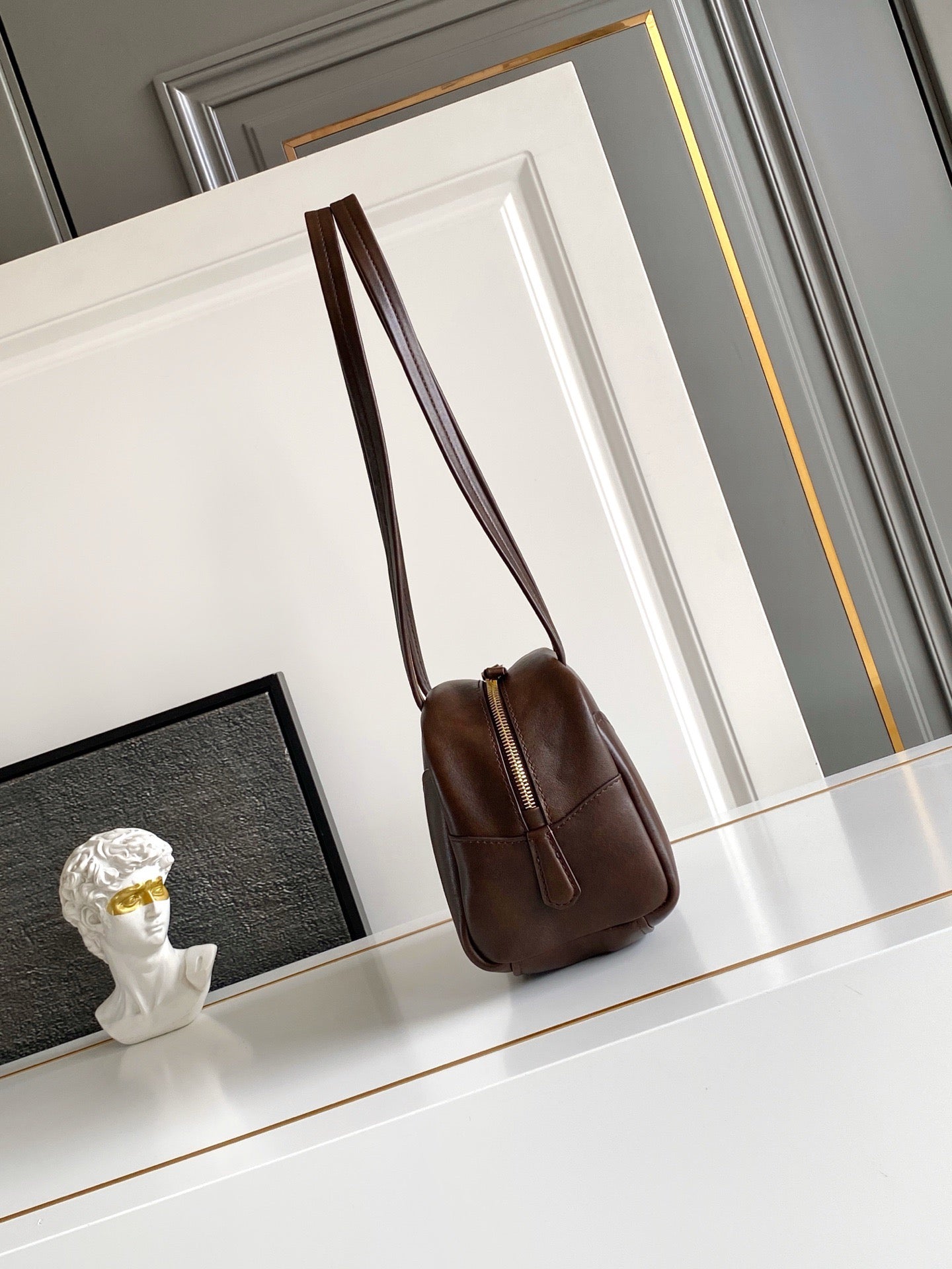 2026 Brown Vintage Leather Top-Handle Mini Bag 1BB167_2ZQ6_F0324_V_OOO
