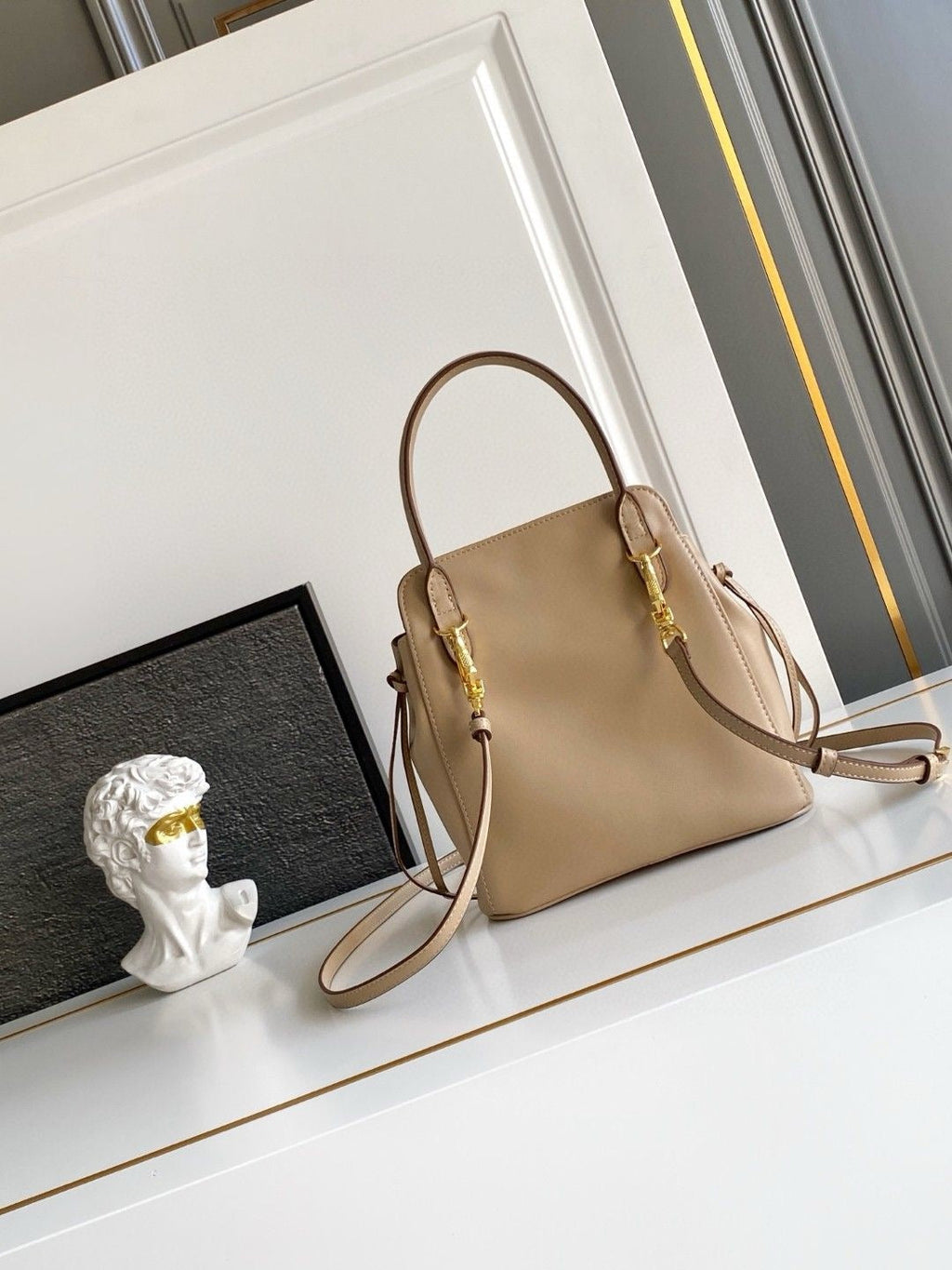 2026 Sand-Colored Mini Leather Handbag 1BA496_2C6A_F0036_V_OOO