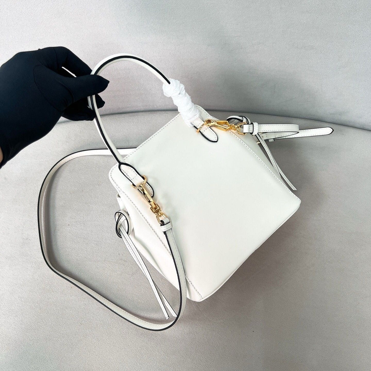 2026 White Mini Leather Handbag 1BA496_2C6A_F0PG7_V_OOO