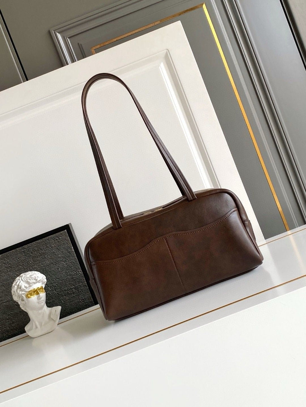 2026 Large Brown Distressed Leather Tote Bag 1BB165_2ZQ6_F0324_V_OOO