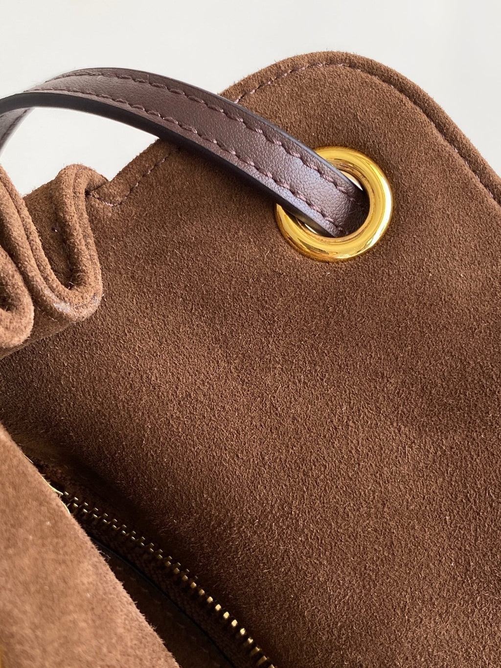 2026 Brown Medium Suede Tote Bag 1BG641_2G6D_F0324_V_OOO