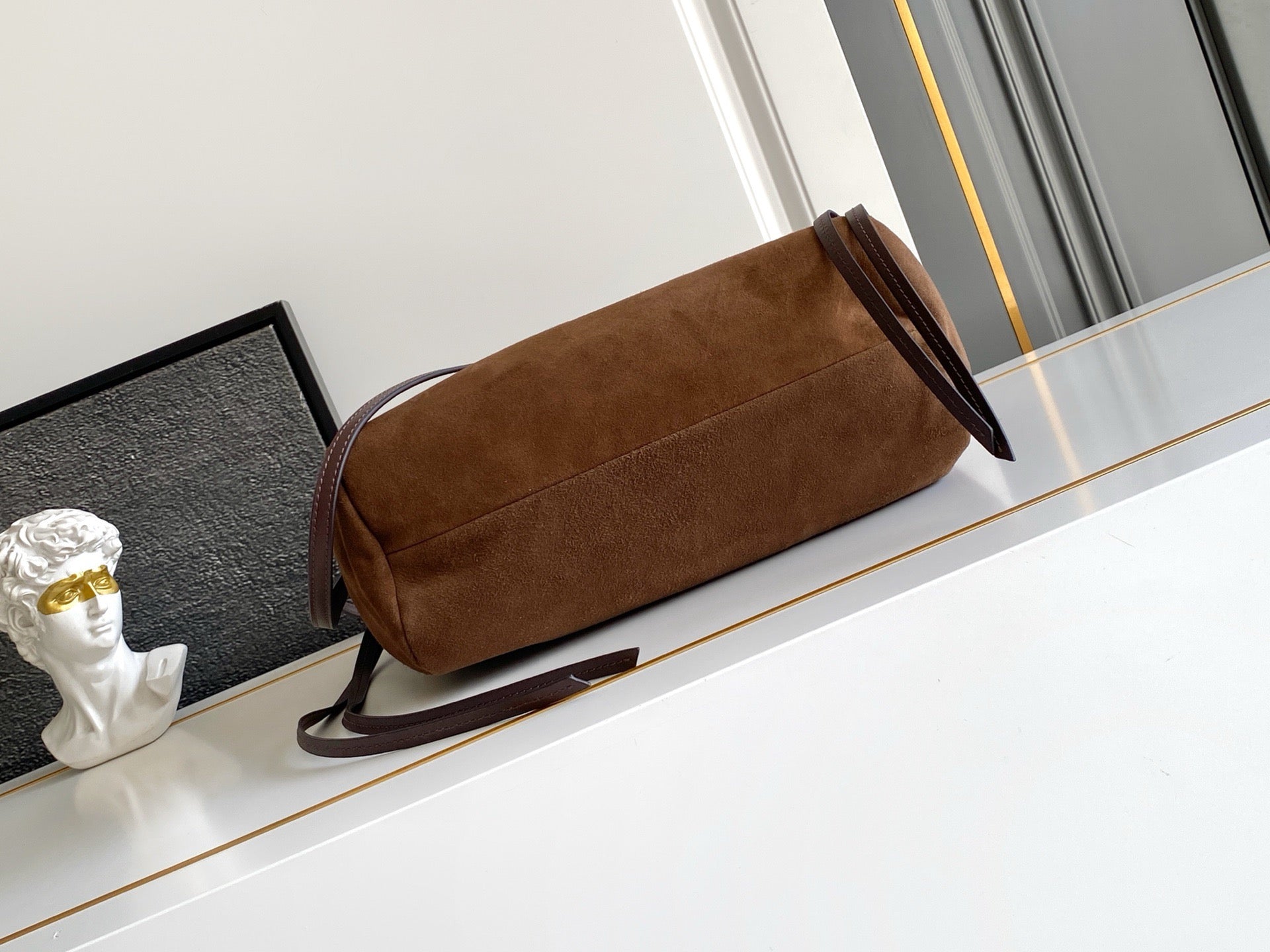 2026 Brown Medium Suede Tote Bag 1BG641_2G6D_F0324_V_OOO